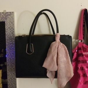 Big black H&M satchel and wallet set.